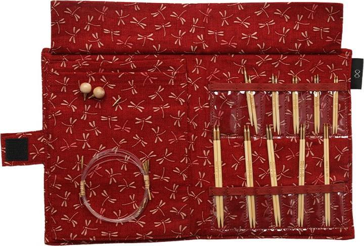 Actual product image Seeknit Needle set interchangeable needle tips Shirotake 2.25 - 3.25 mm 5 & 10 cm Red