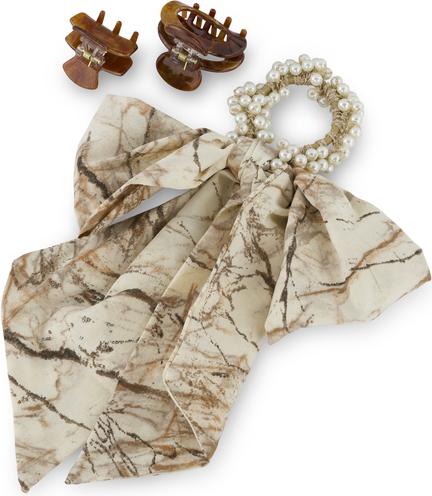 Immagine prodotto Trisa Capelli - Scrunchie e fermagli per capelli con perle, marrone (Elastico per capelli)