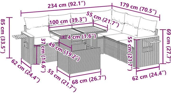 Produktbild vidaXL Garten Sofagarnitur
