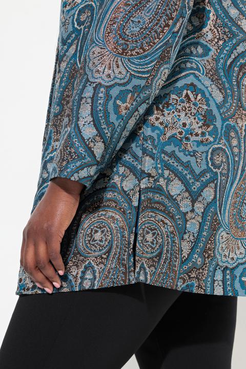 Immagine prodotto Ulla Popken Giacca in jacquard con effetto metallizzato e collo da camicia (60)