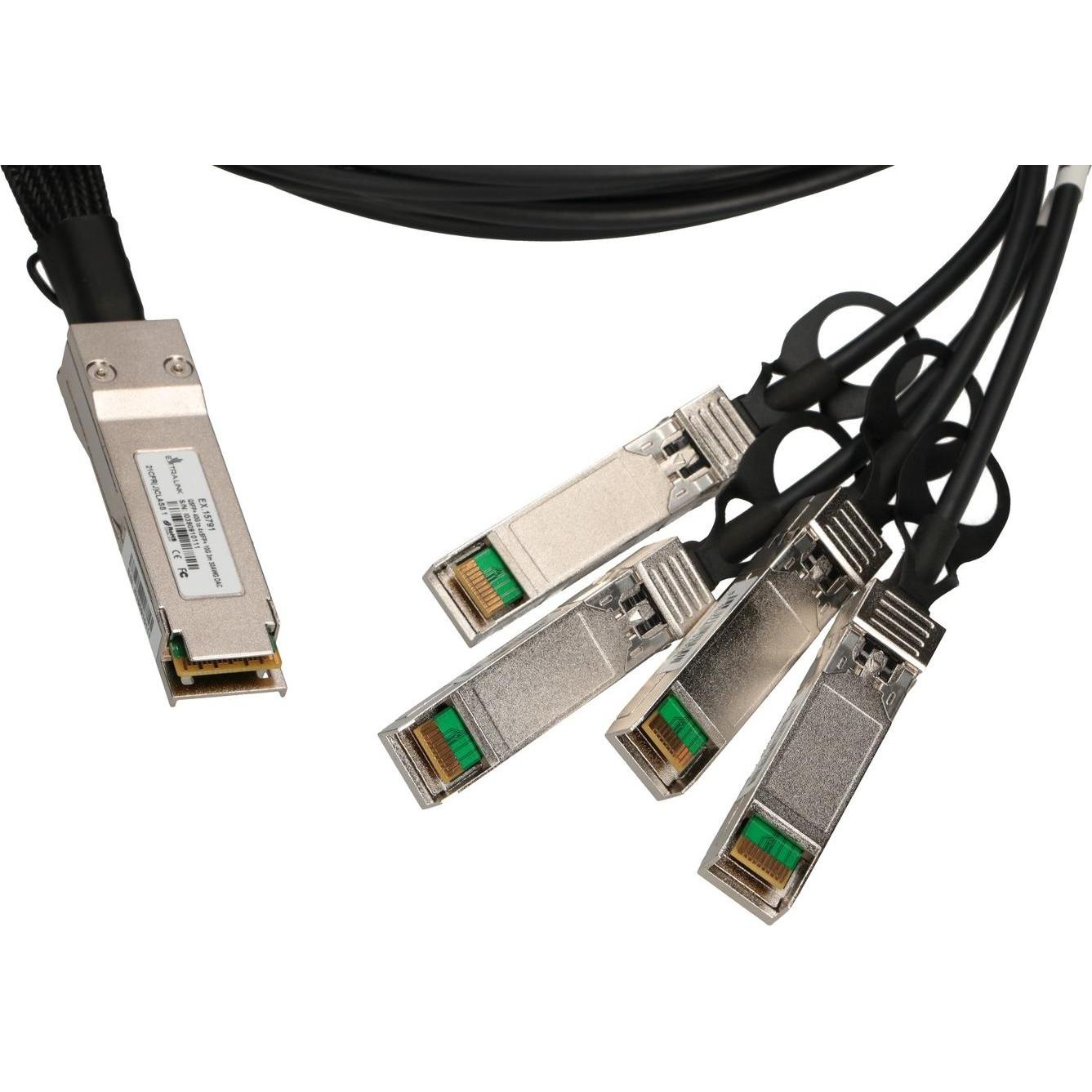 Thumbnail - Extralink QSFP+ DAC CABLE 40G TO 4x 10G SFP+ 3M, Transceiver, Schwarz