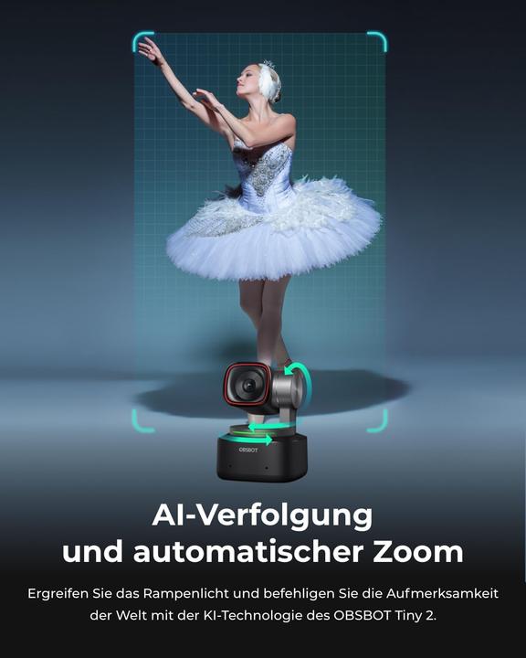 Produktbild Obsbot PTZ 4K Webcam mit KI-Tracking und Sprachsteuerung