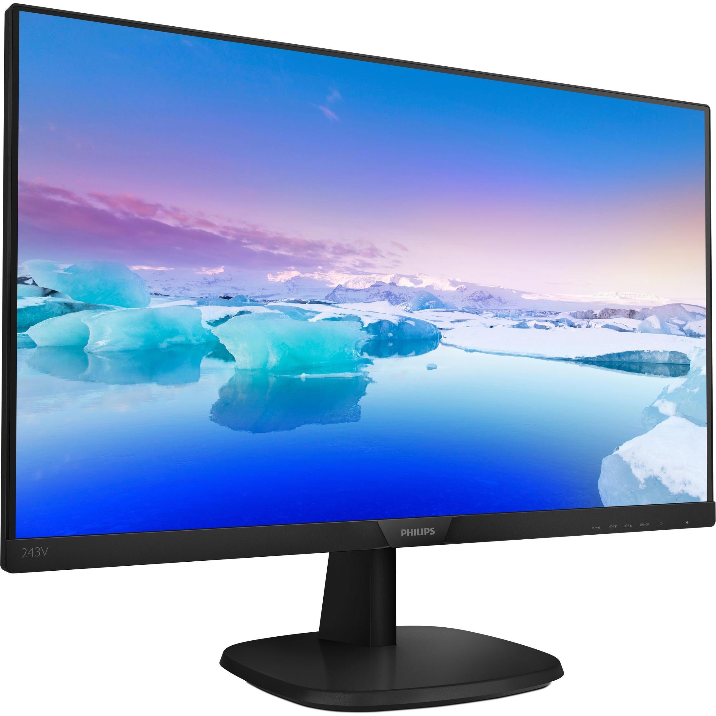 Philips 243V7QDAB/00 (1920 x 1080 Pixel, 23.80"), Monitor, Schwarz