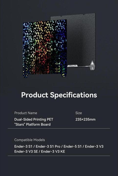 Immagine prodotto Creality Stampa la piattaforma fronte/retro "Stelle