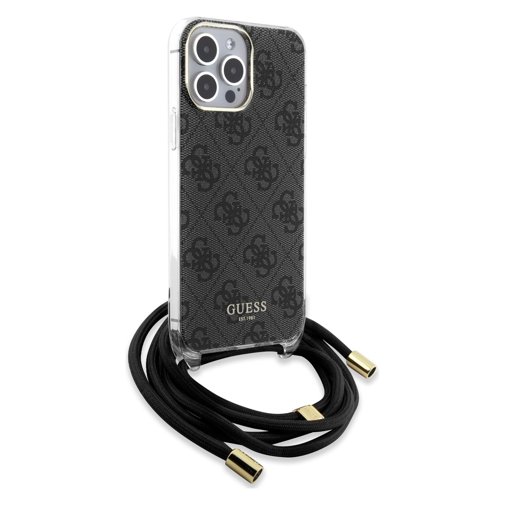 Guess Iml 4G Crossbody Case Für Apple IPhone 15 Pro - Black (Apple IPhone 15 Pro), Smartphone Hülle, Schwarz