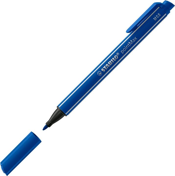 Image du produit STABILO Stylos-feutres - pointMax - Pack de 10 - bleu outremer (Bleu outremer, 10 x)