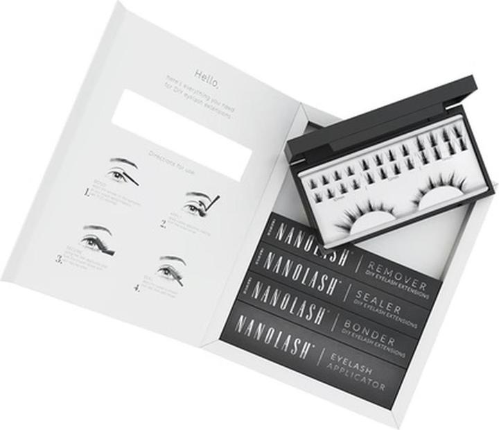 NoName DIY Wimpernverlängerung Starter Kit Cluster Lashes mit Bonder, Sealer, Entferner, Applikator (Künstliche Wimpern)