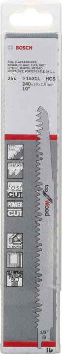 Produktbild Bosch Professional Zubehör Säbelsägeblatt S 1531 L, Top for Wood, 25er-Pack
