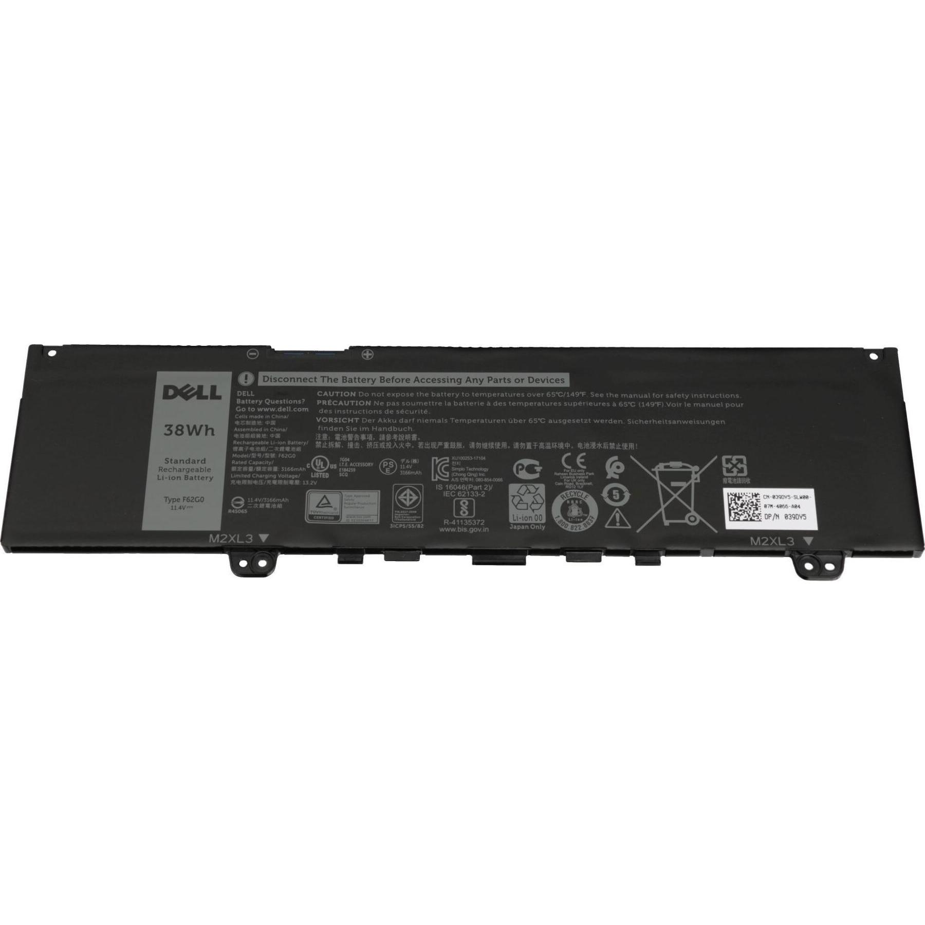Dell F62G0 (3 Zellen, 3166 mAh), Notebook Akku