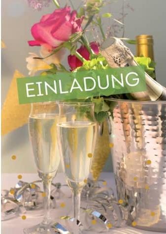 Produktbild Komma³ Karte Einladung allgemein Sektgläser 5er (5 Stk.)