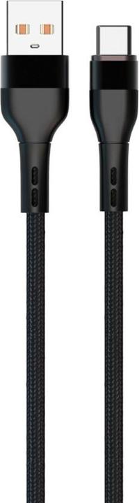 Image du produit DENMEN SCHWARZES GEFLOCHTENES USB-TYPE-C-KABEL TYPE-C 2,4 A 60 W QC3.0 D60T-B (1 m, 60 W)