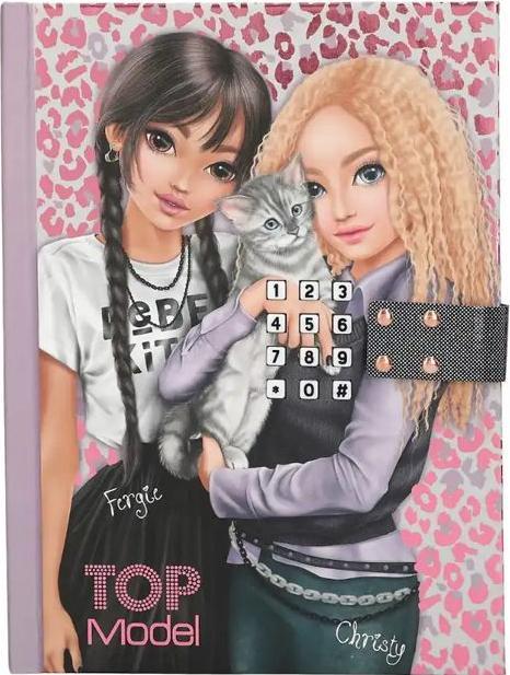 Productafbeelding Depesche TOPModel geheime code dagboek met geluid REBEL KITTY (20,5 x 15 cm, Rijen, Hardcover)