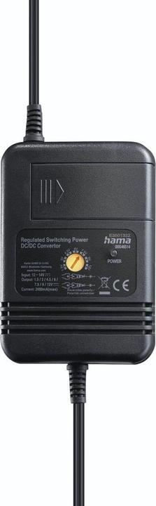 Actual product image Hama Power supply unit for car, adjustable, 2000mA, 24W, max. 12V, stabilis., 8 adapters