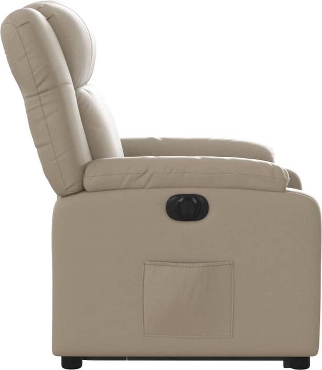 Actual product image vidaXL Recliner with stand-up aid electric Cappuccino faux leather