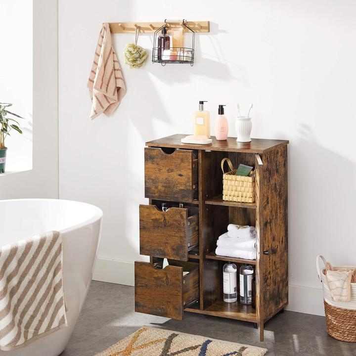 Produktbild Vasagle Badschrank braun 60,0 x 30,0 x 80,0 cm (60 x 30 x 80 cm)