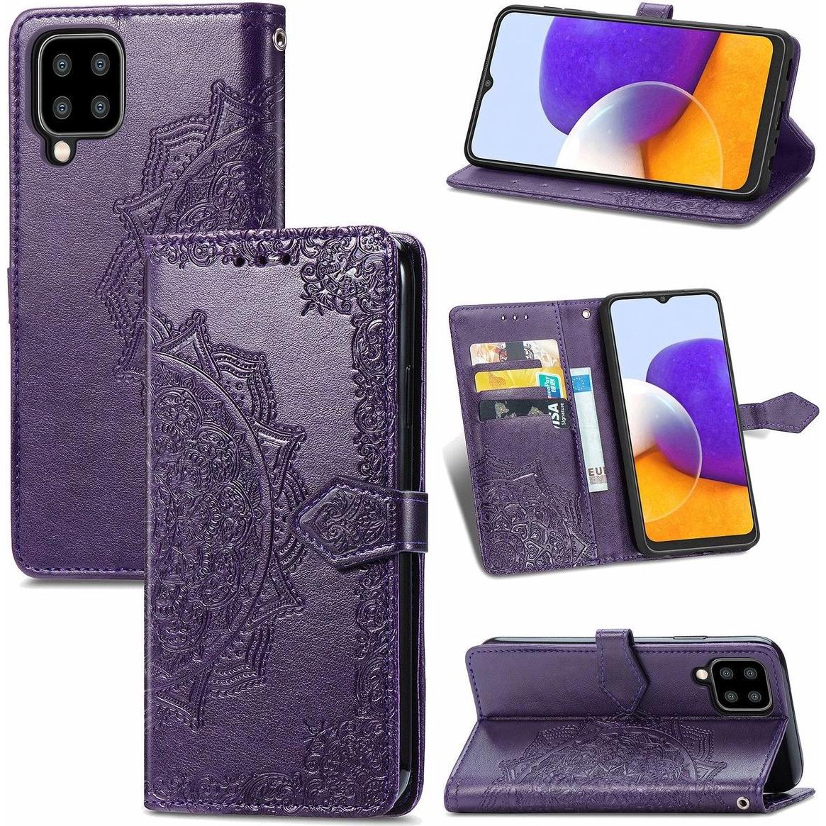 Thumbnail - König Design Hülle Handy Schutz für Samsung Galaxy A22 5G Case Cover Tasche Etuis Violett Neu (Samsung Galaxy A22 5G), S...