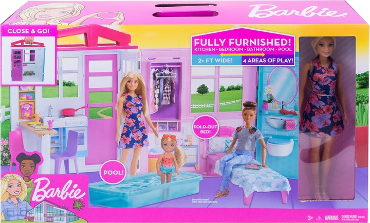 Produktbild Barbie Ferienhaus mit Möbeln und Puppe