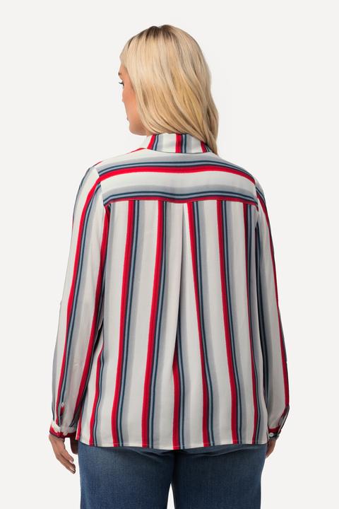 Actual product image Ulla Popken Striped Color Gradient Button Down Blouse (60)