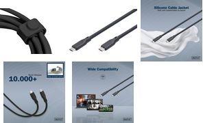 Produktbild Digitus USB Silikon Kabel, USB 40Gbps, 0,5m, schwarz (0.50 m, USB 4.0, 240 W)