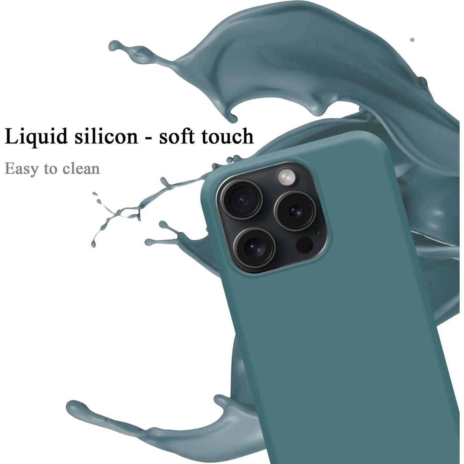 Thumbnail - Cadorabo Hülle für Apple iPhone 15 PRO MAX TPU im Liquid Case Design (Apple iPhone 15 Pro Max), Smartphone Hülle, Grün