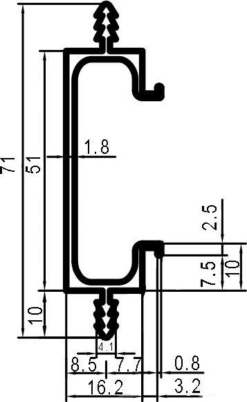 Actual product image Werkstarck Grip strip profiles with profile height 51 mm