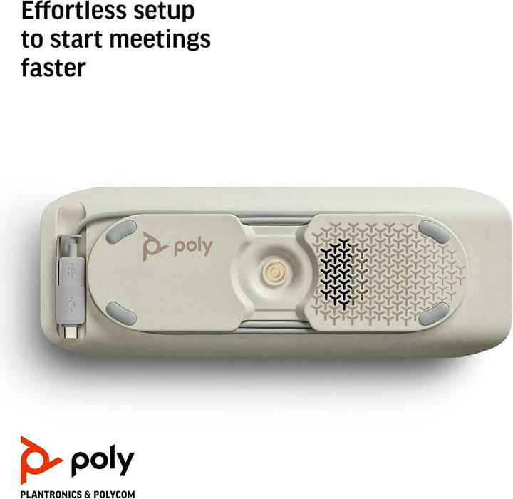 Actual product image Poly HP Vivavoce USB-A USB-C Sync 40-M certificato Microsoft Teams, PC, Argento, 1,05 m, IP64, Windo