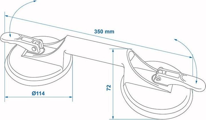 Produktbild ProPlus Saugheber Kunststoff mit 2 Saugnäpfen (80 kg)