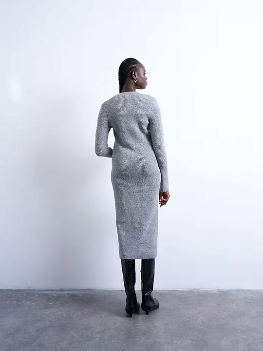Actual product image Spokey Normal geschnitten V-Ausschnitt Langes Kleid Strickkleid (L)