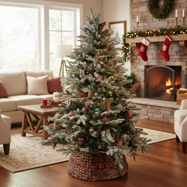 Produktbild Hermex Weihnachtsbaumkorb Tannenbaum-Kragen Christbaum-Rock Flechtkorb