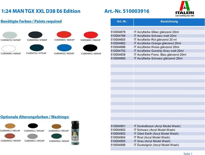 Produktbild Italeri MAN TGX XXL D38