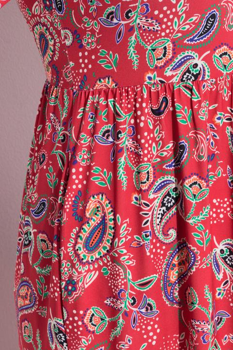 Actual product image Ulla Popken Matte Jersey Paisley A-Line Pocket Dress (62)