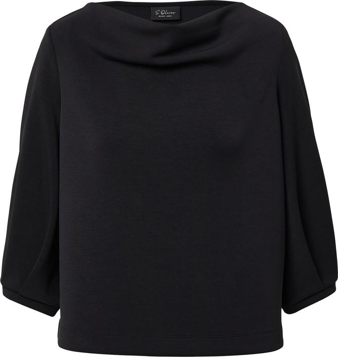 Produktbild s.Oliver Sweatshirt Weiches Sweatshirt aus Scuba mit Wasserfall-Ausschnitt (48)