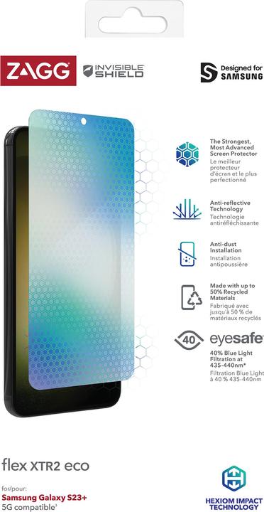 Produktbild InvisibleShield Glass VisionGuard Flex XTR2 200310895 Samsung Galaxy S23+ (1 Stück, Samsung Galaxy S21)