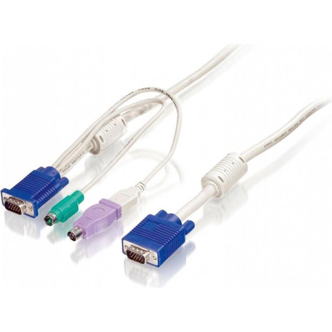 LevelOne Level One ACC-2103 Kabelsatz zu KVM-0830/1630 VGA 2xPS2, 5m, KVM-Switch Kabel
