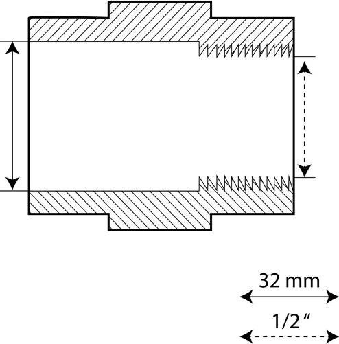 Actual product image Koi-Breeder PVC-U threaded socket