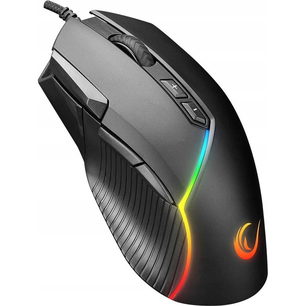 Rampage Egér Gamer - SMX-G39 COMFORT (7200DPI, 8 gomb, makro, RGB LED, harisnyázott kábel, fekete) (Cablato), Mouse, Nero