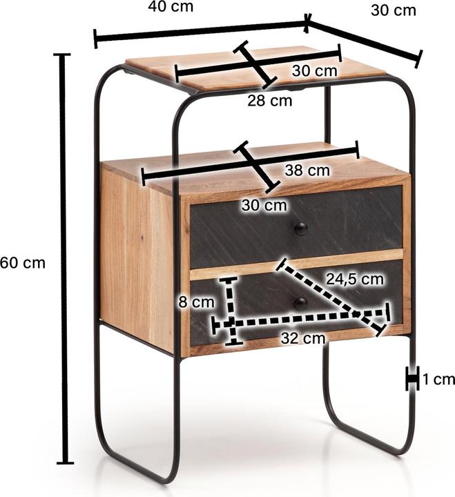 Actual product image Wohnling Acacia (40 x 30 x 60 cm)