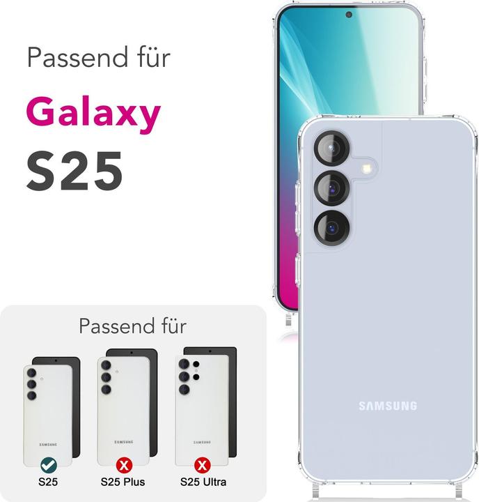 Produktbild Nalia Hangit - Klare Hülle mit Band zum Umhängen - Crossbody Lanyard Hardcover