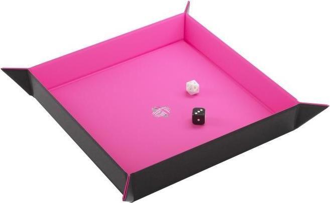 Gamegenic GGS60049 - Plateau de dés magnétique carré noir et rose