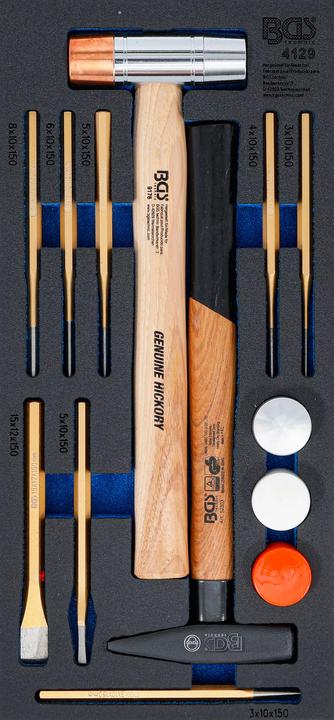 Produktbild BGS Werkstattwageneinlage 1/3: Hammer- und Meissel-Satz 14-tlg.