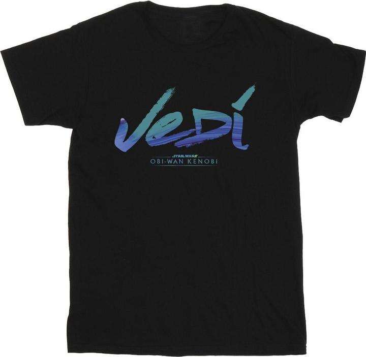 Actual product image Star Wars Boys Obi-Wan Kenobi Jedi Painted Font T-Shirt (104)