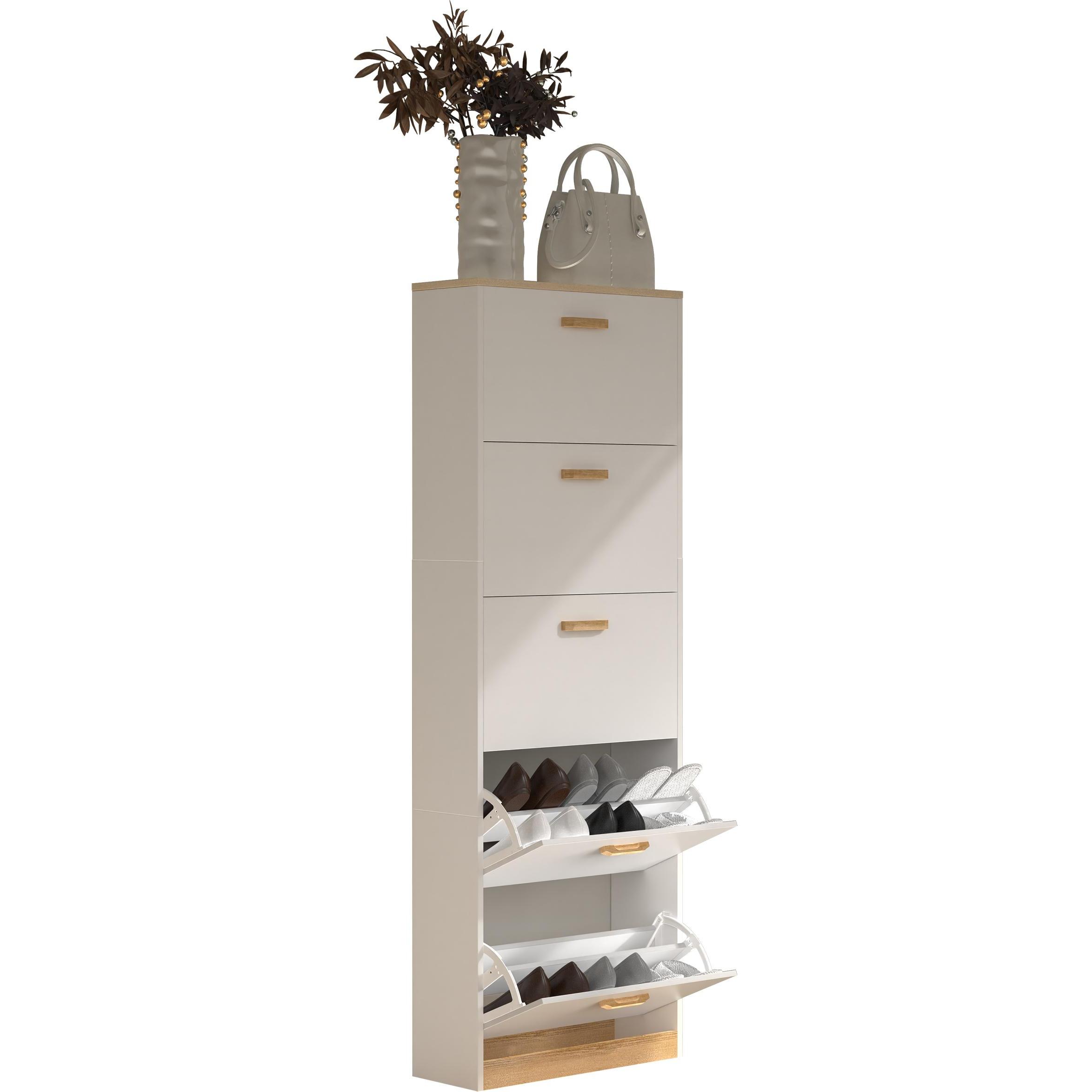 Thumbnail - VCM, Schuhschrank, Halom (59 x 22 x 170 cm)