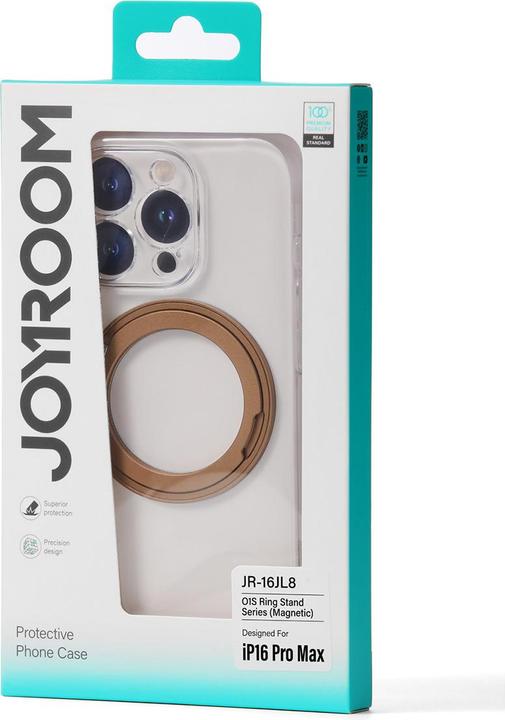 Produktbild Joyroom JR-16JL6 Ultra-Thin Magnetic Phone Case with 360° Rotatable Ring Stand for iP 16 Pro-Gold (Apple iPhone 16 Pro)
