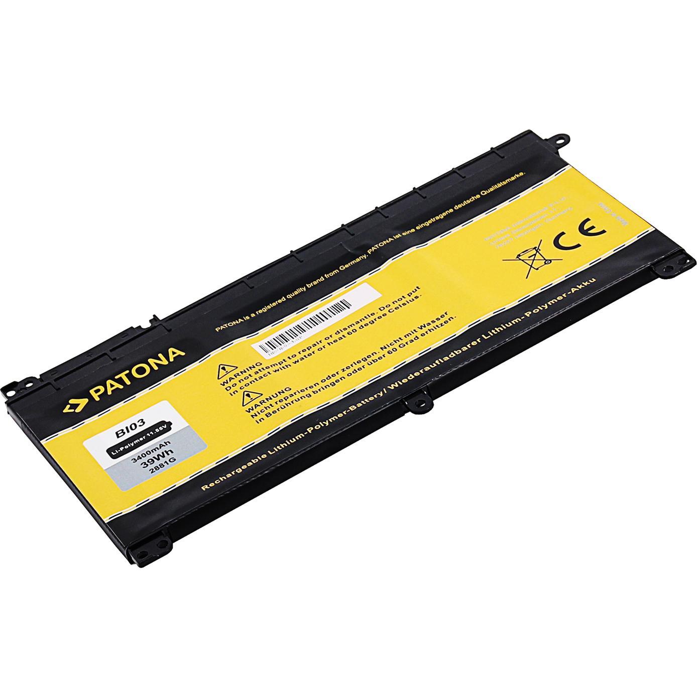 Patona 2881 (3 cubicoli, 3400 mAh), Batteria per notebook, Nero