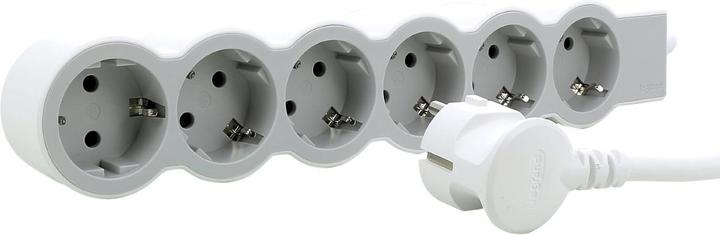 Actual product image Legrand Flat socket strip 6x socket, 1.5 metre cable white-grey 694557 (6 x, CEE 32/5, 1.50 m)