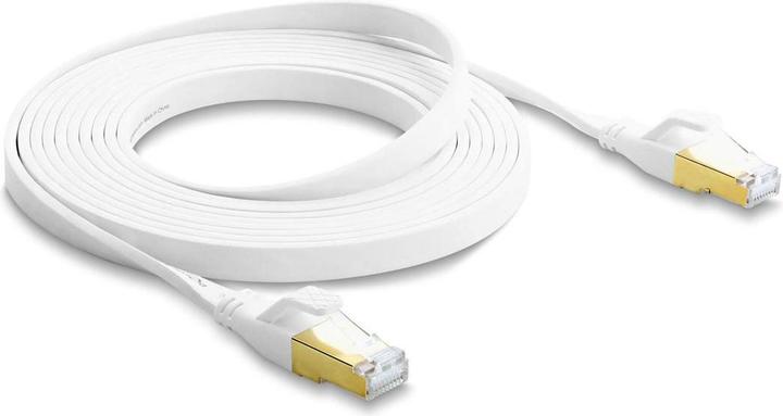 Produktbild Delock RJ45 Flachband Patchkabel Cat.8.1 U/FTP bis 40 Gbps 3 m weiss (81027) (U/FTP, CAT8.1, 3 m)