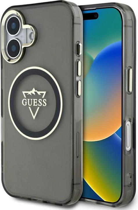 Produktbild Guess Hardcase MagSafe IML Metal Mountain Logo Case for iPhone 16 6,1" Black (Apple iPhone 16)