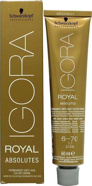 Produktbild Schwarzkopf Professional Igora Royal Absolutes Age Blend (6-70 Dunkelblond Kupfer Natur)