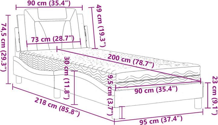 Image du produit vidaXL Bett (90 x 200 cm)