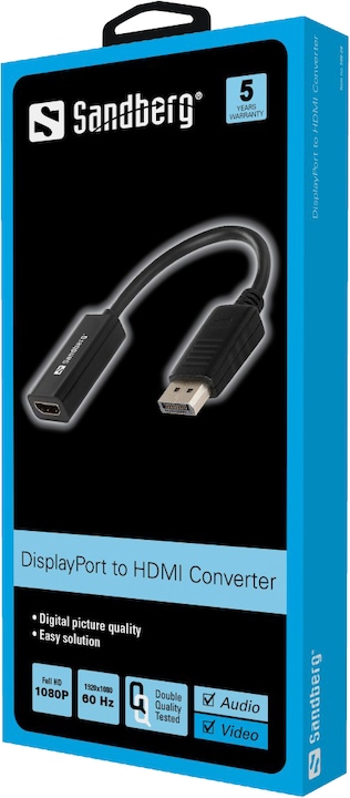 Actual product image Sandberg DP to (HDMI, 10 cm)